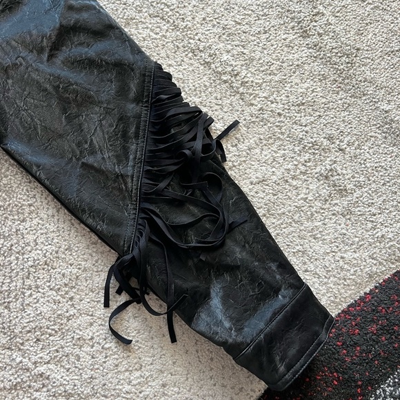 Fate Rockstar Black Faux Suede Fringed Boho Jacket - Picture 6 of 7